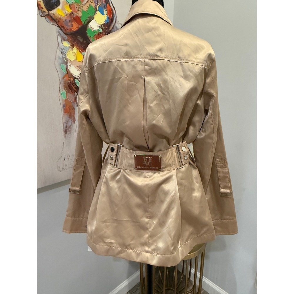 New York & Company Collection Champagne Satin‎ Utility Belted Jacket, 10 NWT - Picture 4 of 9